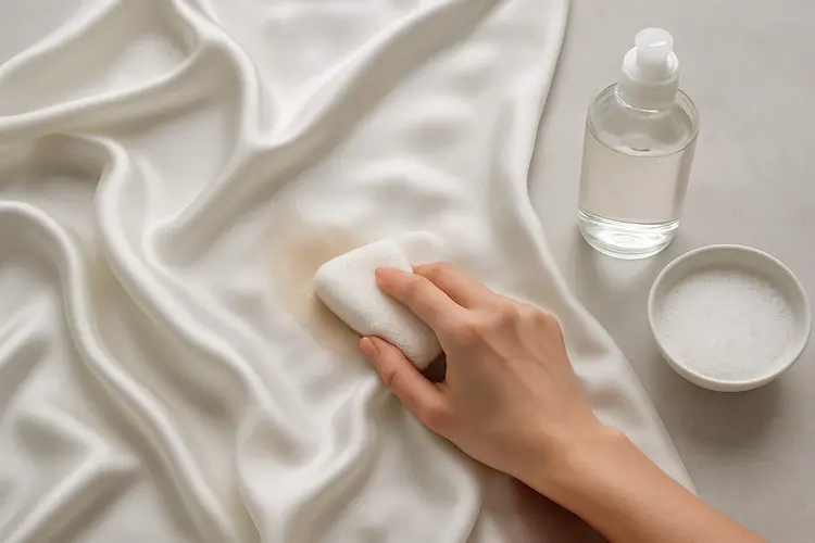 Seife, Alkohol und Essig sind gute Reinigungsmittel je nach Fleckenart