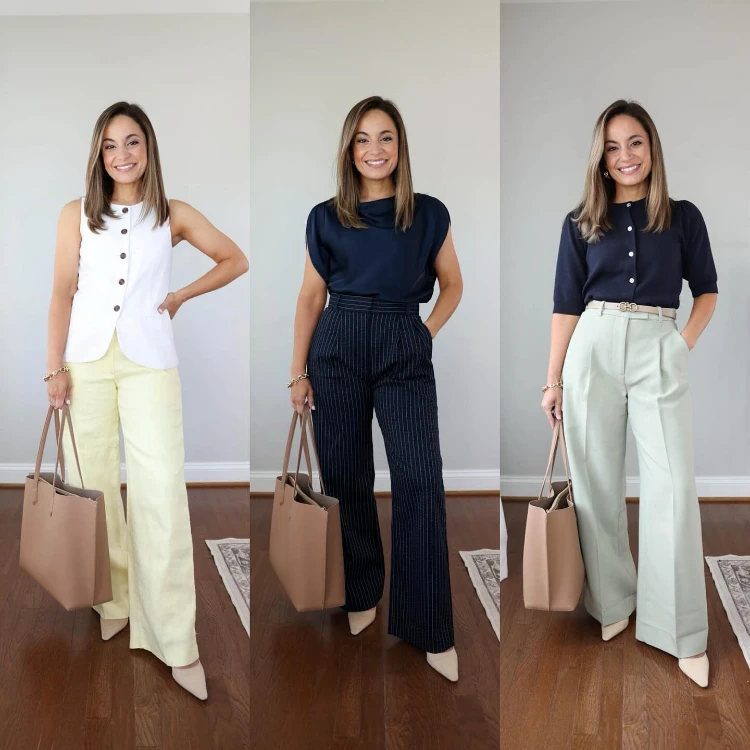 sommeroutfits für vorstellungsgespräche für frauen mit stoffhose