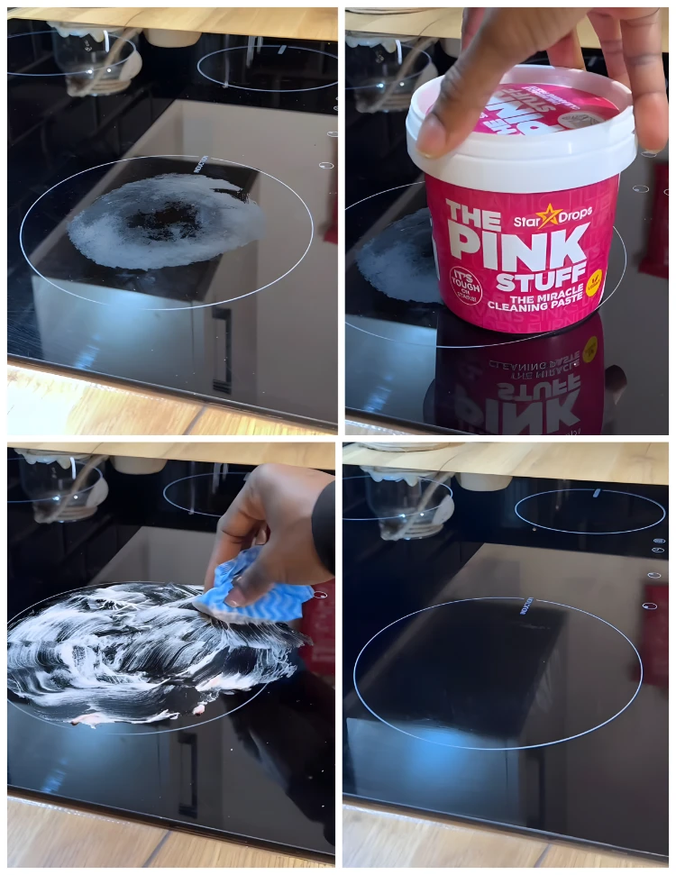 the pink stuff zum reinigen des ofens vorher und nachher