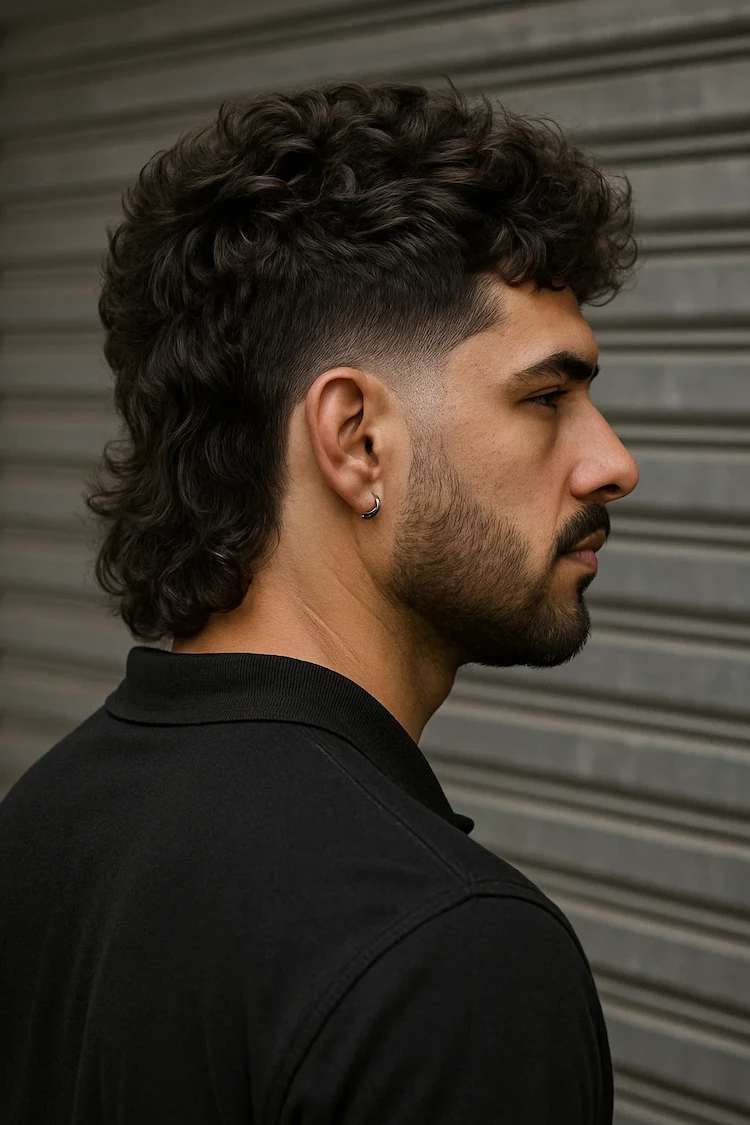 vokuhila modern frisur 2025 für männer mit locken