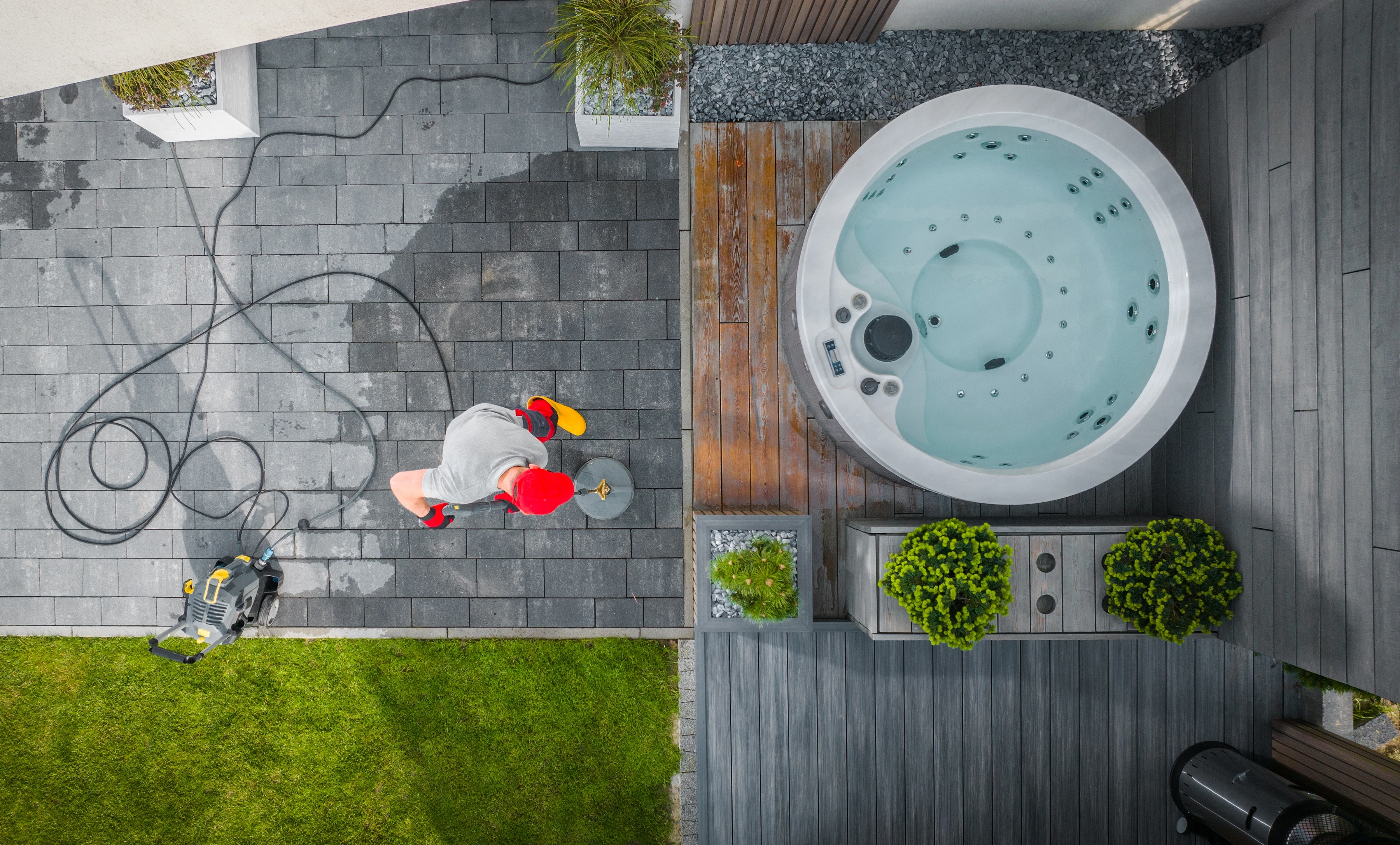 whirlpool in den garten integrieren