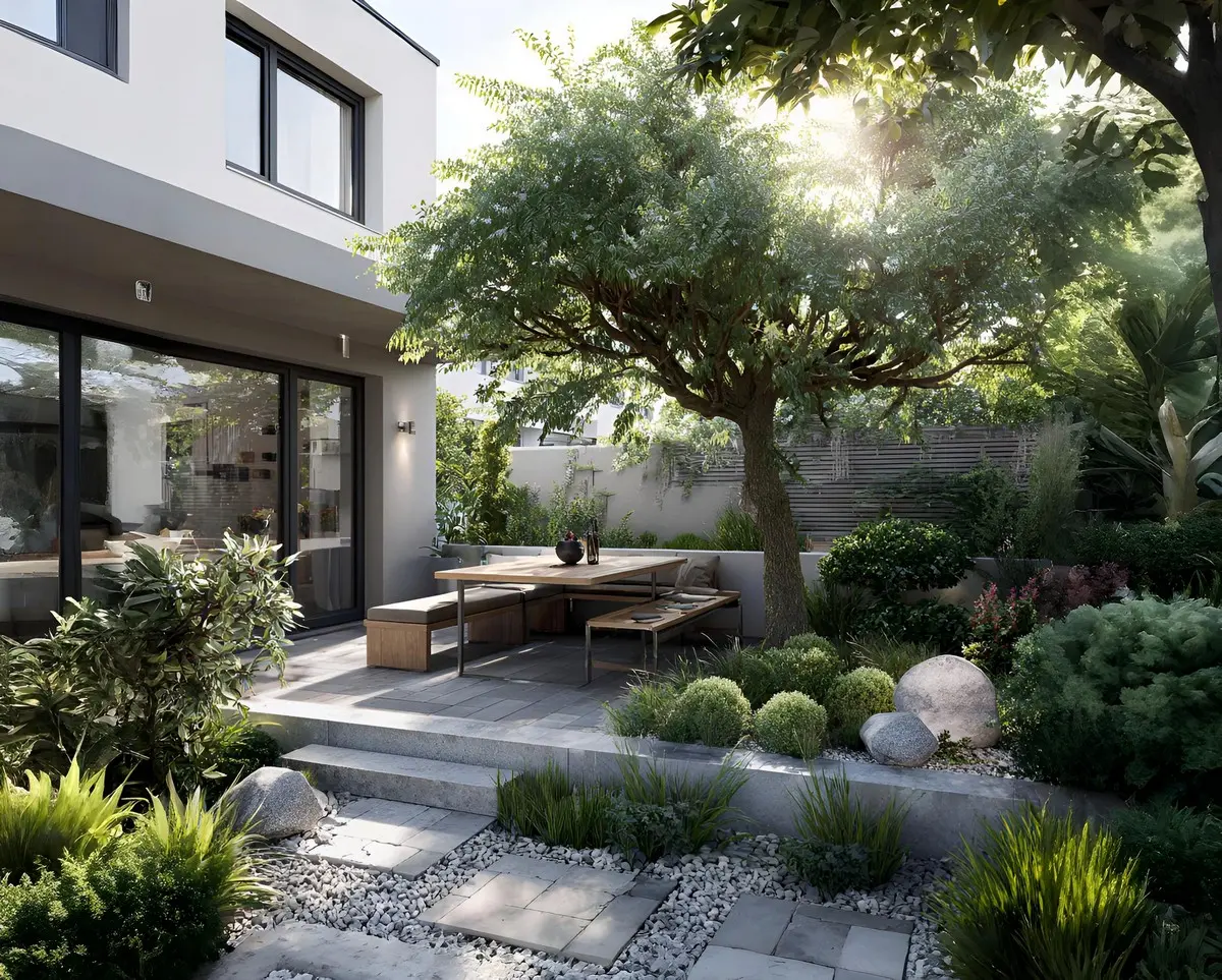 20 Bäume mit schirmförmiger Krone für natürlichen Schatten auf der Terrasse