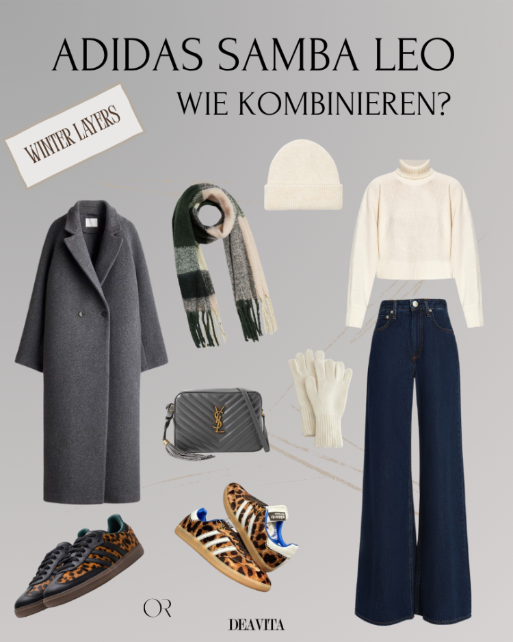 adidas samba leopard kombinieren winter layers