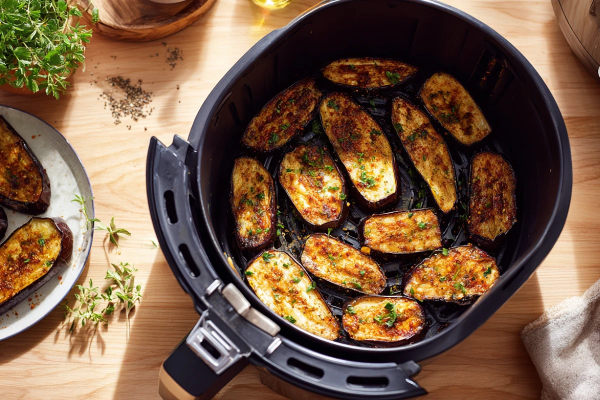 aubergine in der heißluftfritteuse