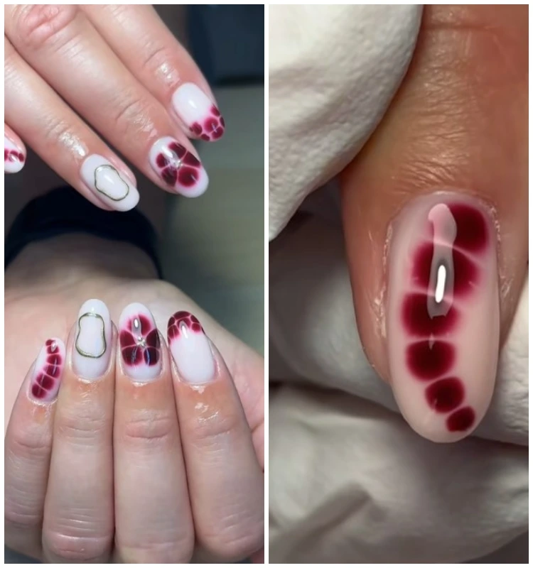 blooming gel trend sommer 2025 weiß und rot