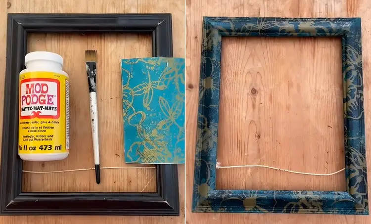 Decoupage ist eine einfache Upcycling-Idee für gebrauchte Gegenstände