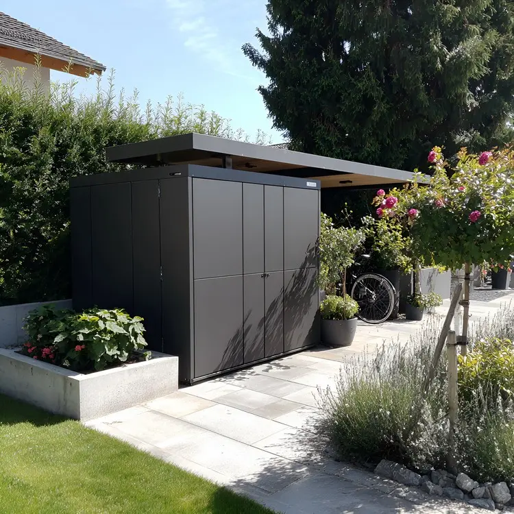 DIY-Ideen für den Garten mit HPL für ein Tonnenhaus mit Überdachung