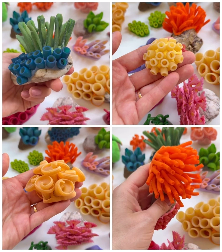 diy korallen aus nudeln sommer basteln mit kindern