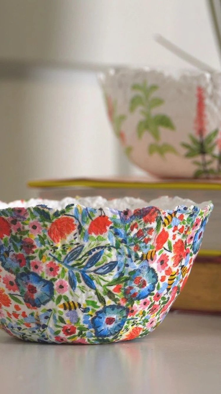 diy pappmache obstschalen für den sommer tisch