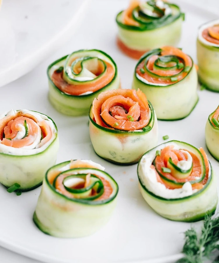 gurken lachs röllchen schnelle fingerfood ideen
