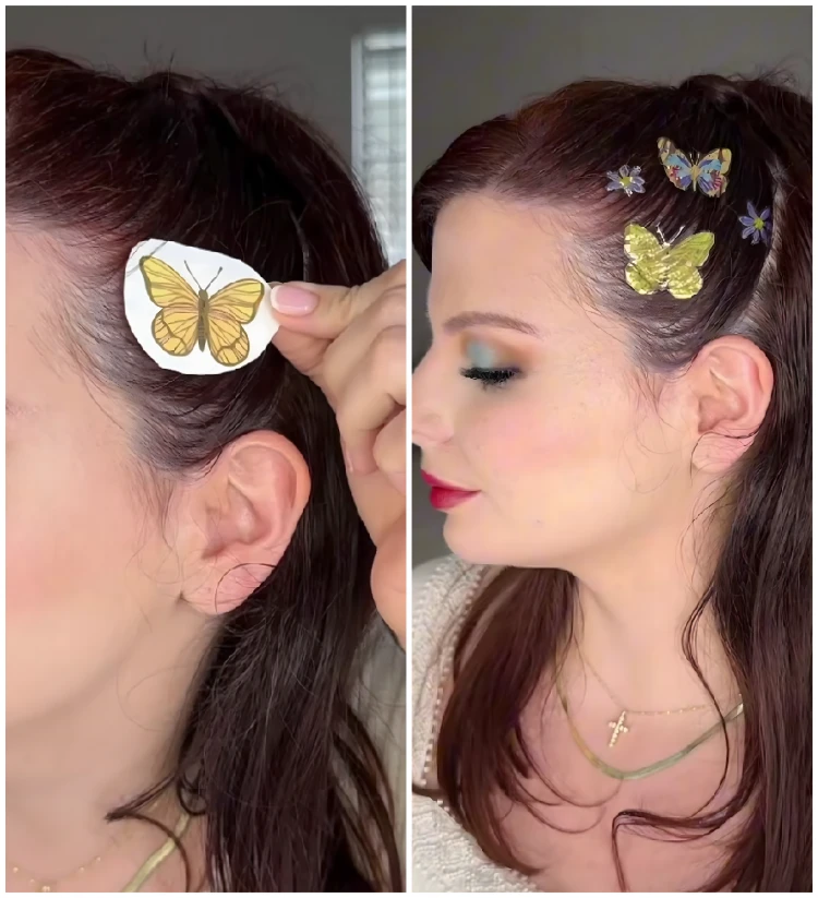 haare tattoo schmeterlinge