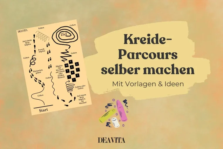 Ideen für einen Kreide-Parcours mit Vorlagen zum Nachmachen