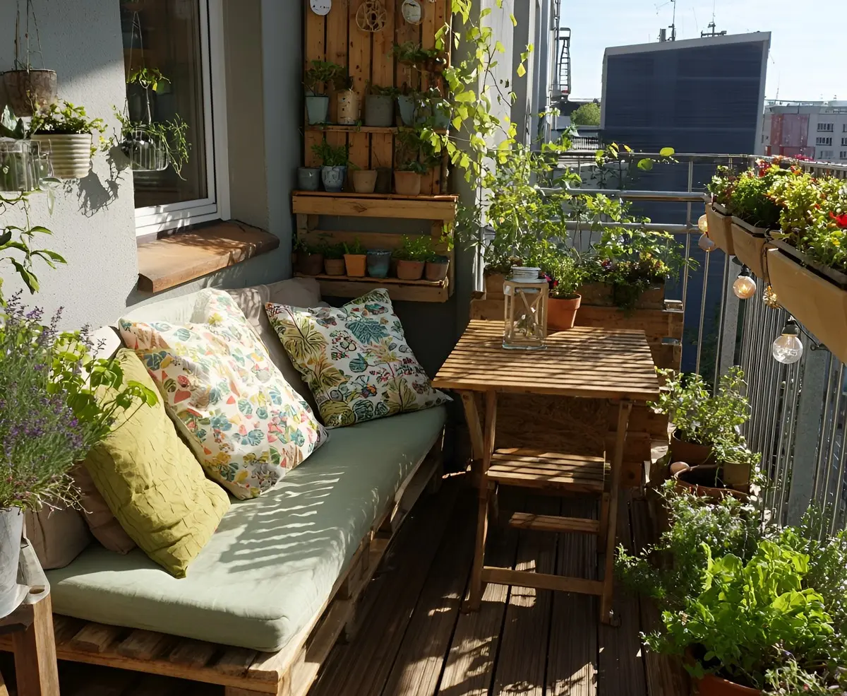 Nachhaltigen Balkon gestalten und Strom, Wasser und Möbelkosten sparen