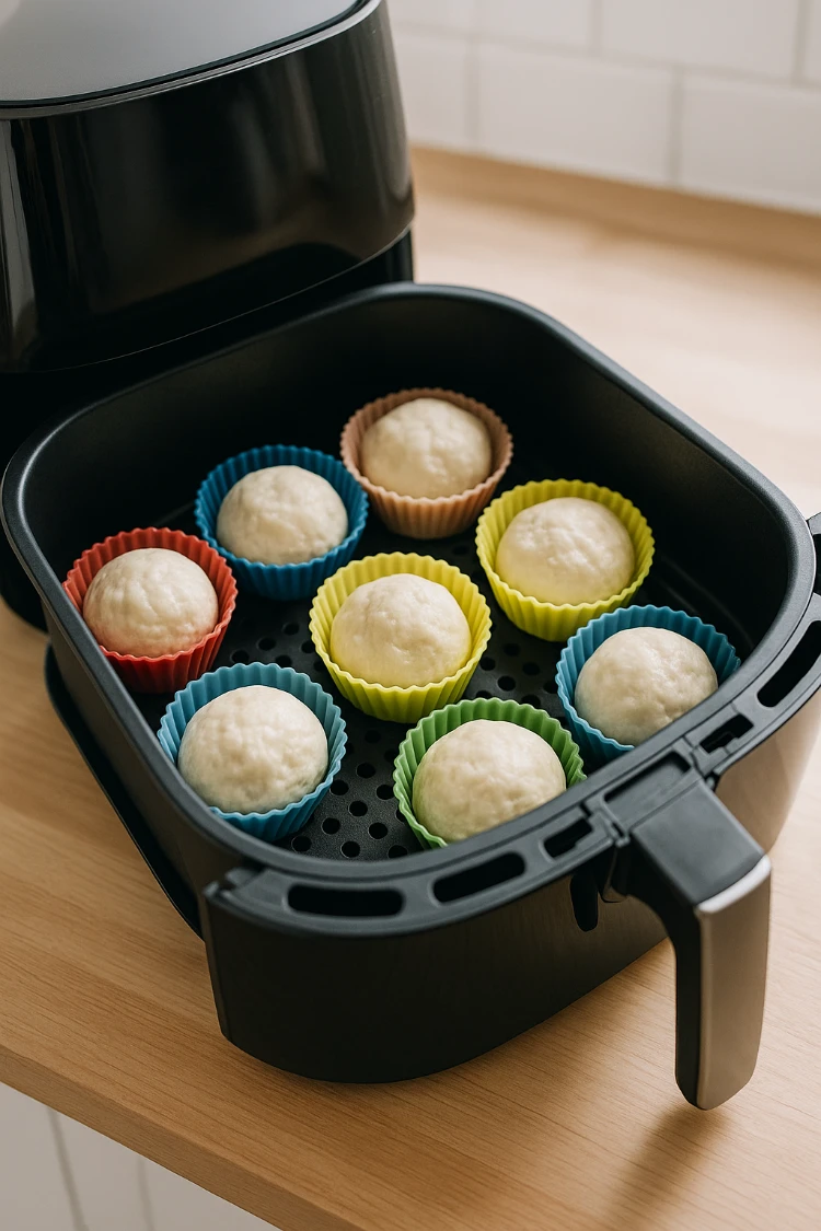 quarkbällchen in muffinformen im airfryer backen