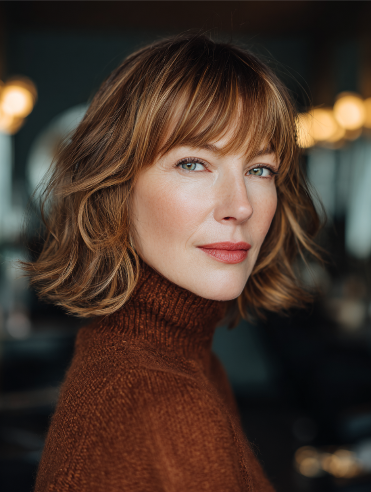 reife frau mit taylor swift lob