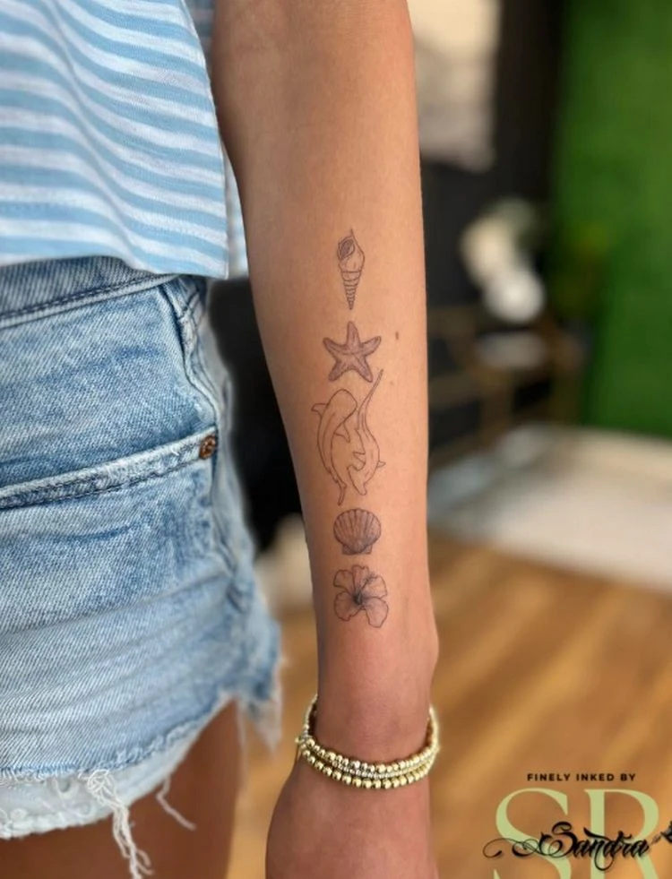 seestern tattoo mit anderen motiven kombinieren