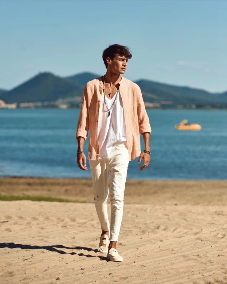 sommer abend leinen outfit herren