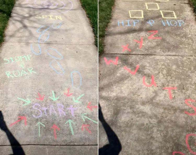 Sommerspiele für draußen mit Straßenkreide - Hüpfen, tanzen und lernen