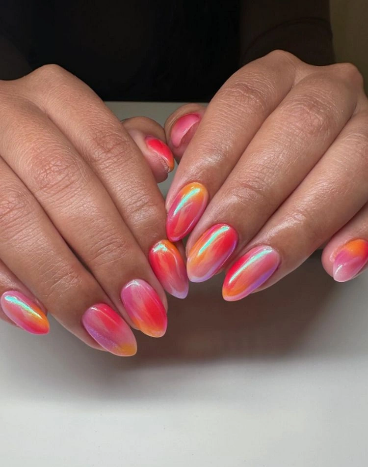 sonnenuntergang ombré romantik auf ihren nägeln