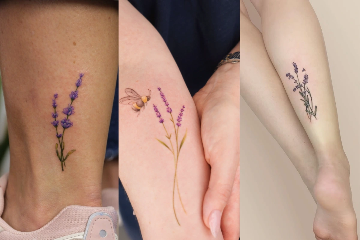 tattoo trend 2025 so elegant, schlicht und perfekt für die damen ist ein lavendel tattoo!