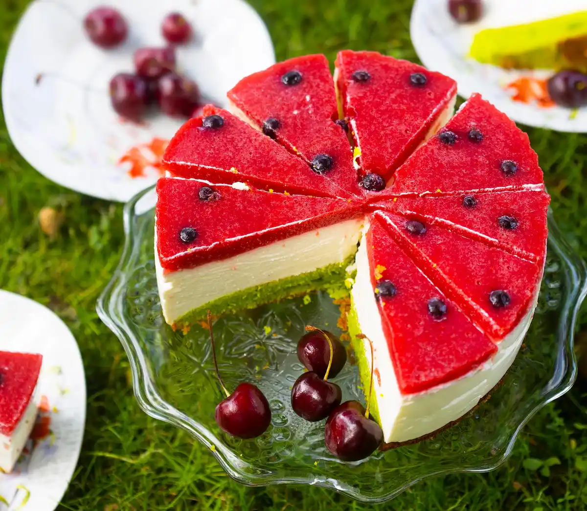 Wassermelone Käsekuchen backen und kreativ dekorieren