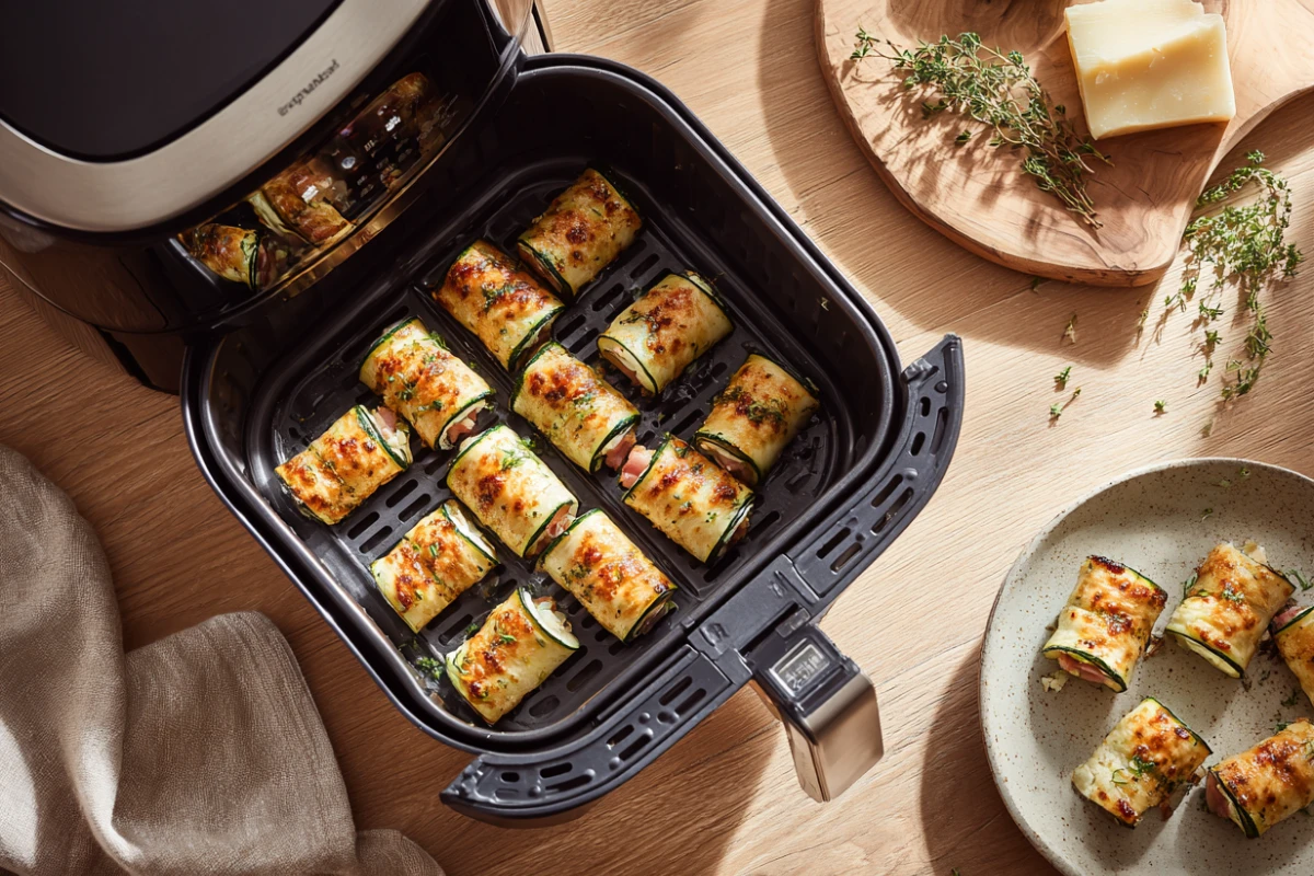 zubereitung von zucchiniröllchen im airfryer