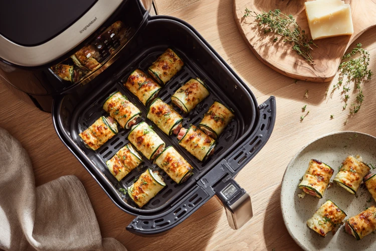 zubereitung von zucchiniröllchen im airfryer