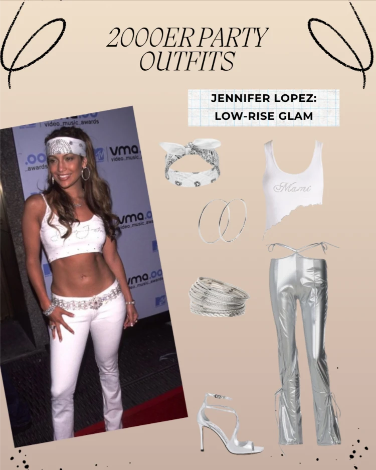 2000er party outfits jennifer lopez low rise glam