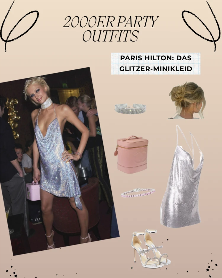 2000er party outfits paris hilton das glitzer minikleid