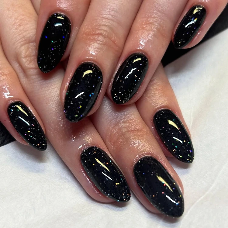 all over glitter nails sternenhimmel auf den nägeln