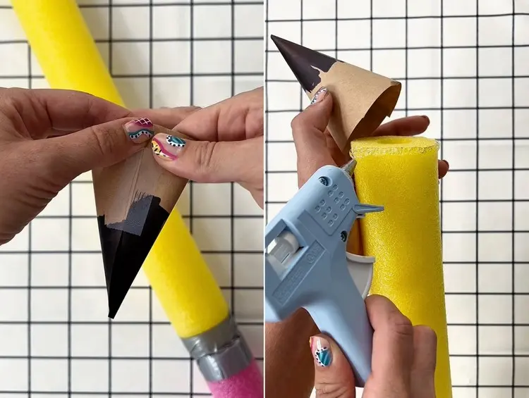 Aus Papier und Marker eine Bleistiftspitze basteln