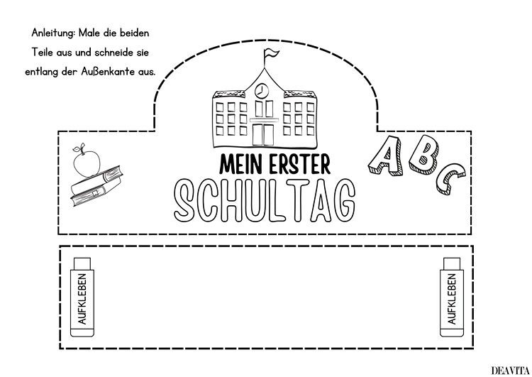 bastelkrone für kleine schulanfänger kostenlos zum ausdrucken