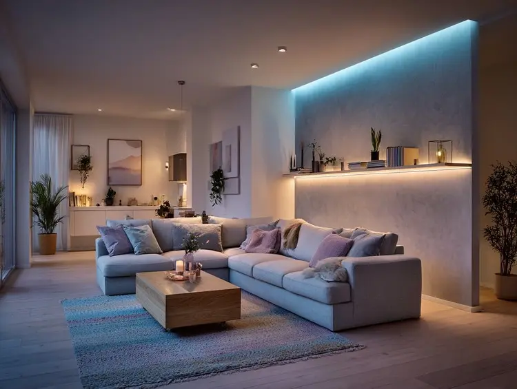 Beliebige Lichtfarben im Wohnraum einsetzen