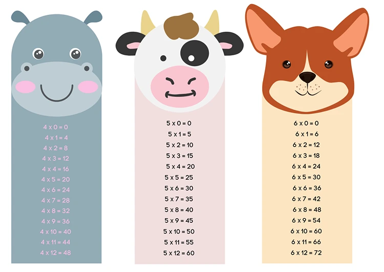 diy schuljahresanfang geschenk tierische lesezeichen mit einmaleins