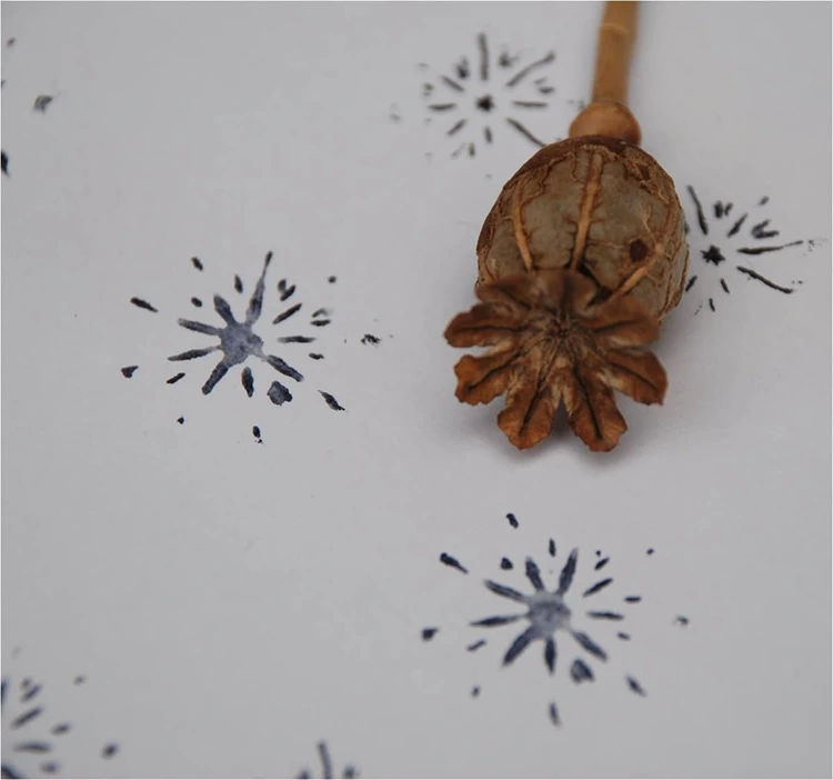 diy stempel aus mohnkapsel