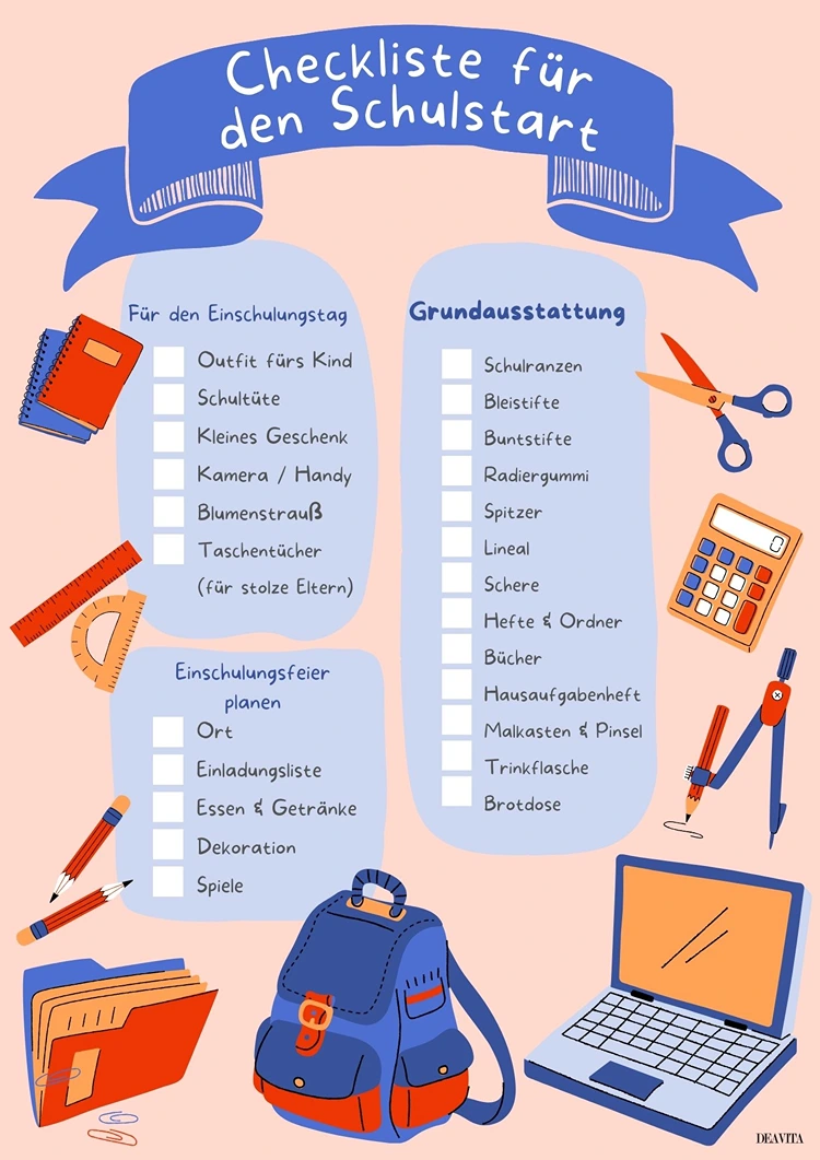 einschulung checkliste für den schulstart