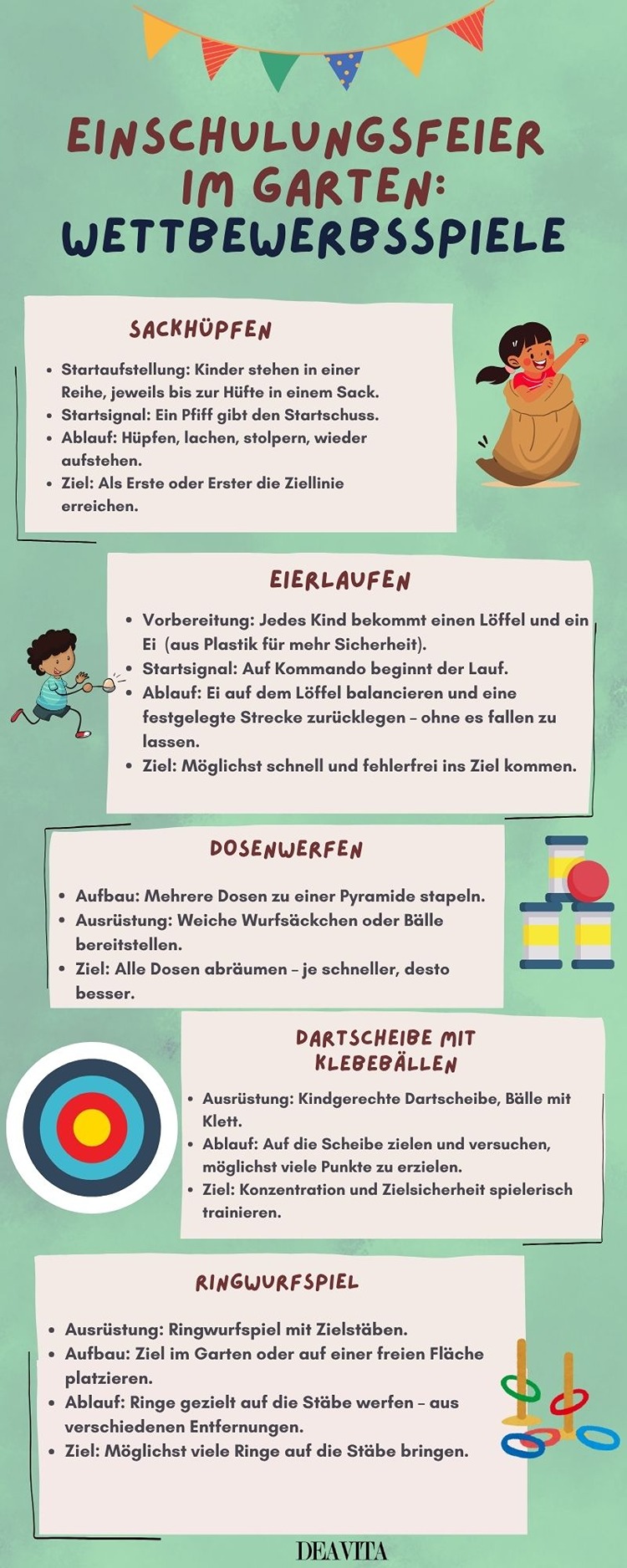 einschulungsparty im garten wettbewerbspiele ideen