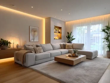 Fensterbeleuchtung mit Fokus auf Vorhänge für mehr Tiefe