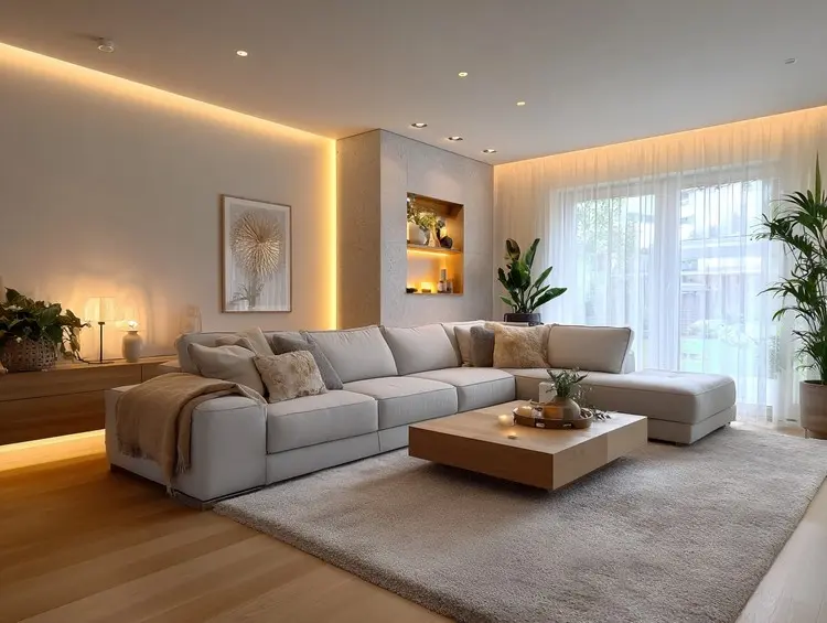 Fensterbeleuchtung mit Fokus auf Vorhänge für mehr Tiefe