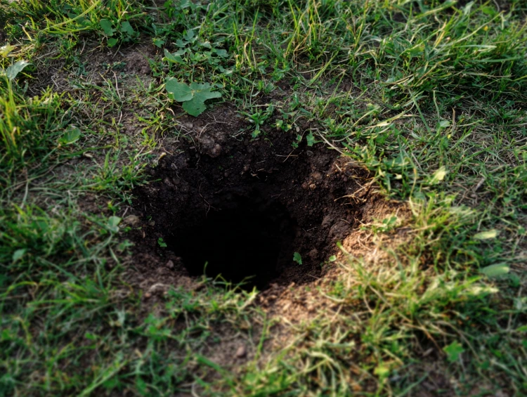 frisch gegrabenes 10 cm großes loch im garten – welches tier