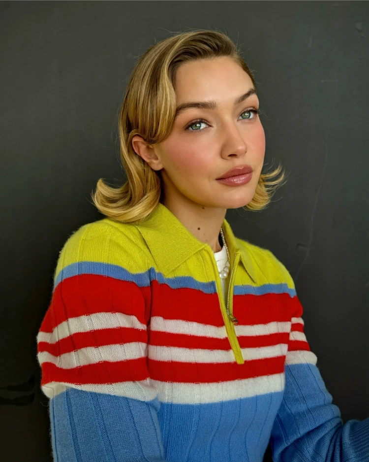 gigi hadid mit flippy bob a la pamela anderson