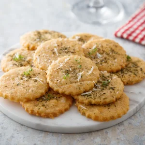 hausgemachte kekse mit kräutern und parmesan