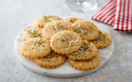 hausgemachte kekse mit kräutern und parmesan