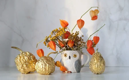 herbstliche deko mit lampionblume