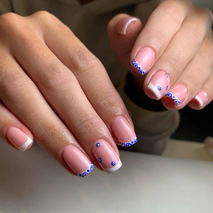 holiday nails evil eye french nageldeisgn