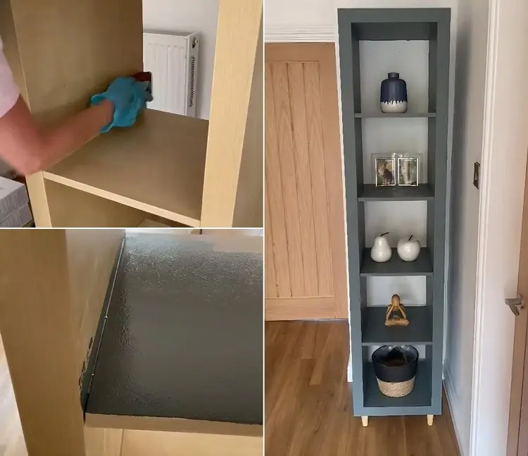 Kallax-Regal streichen - Anleitung mit Schleifen und grauer Farbe