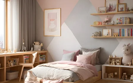Kinderzimmer grau-rosa streichen für ein modernes, warmes Ambiente