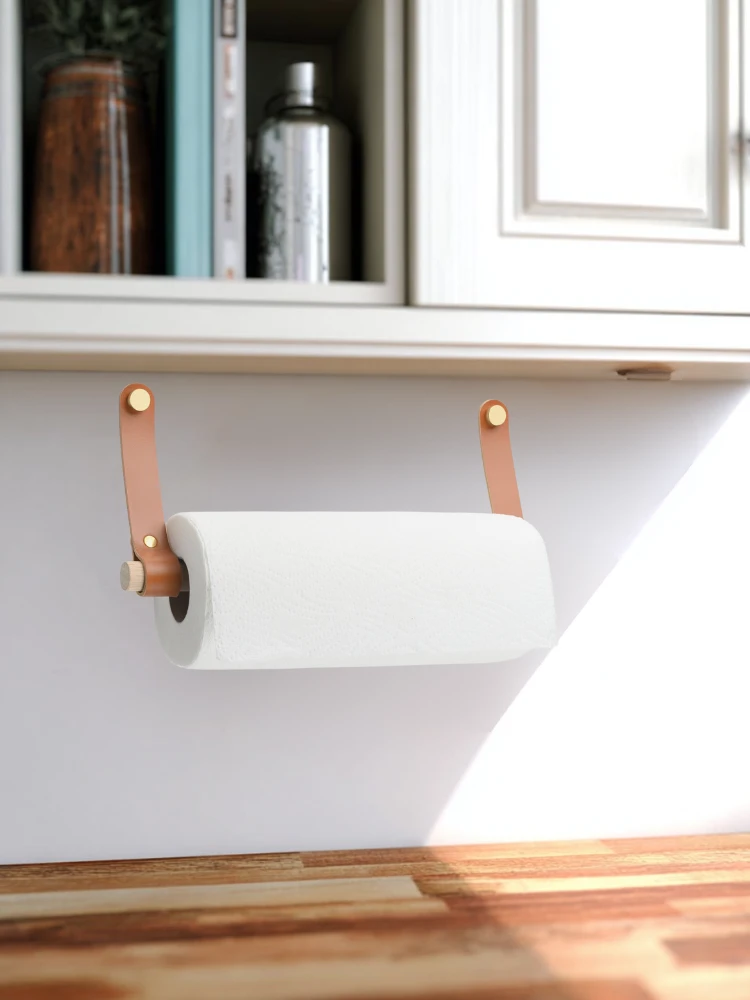 küchenpapierhalter aus lederriemen diz