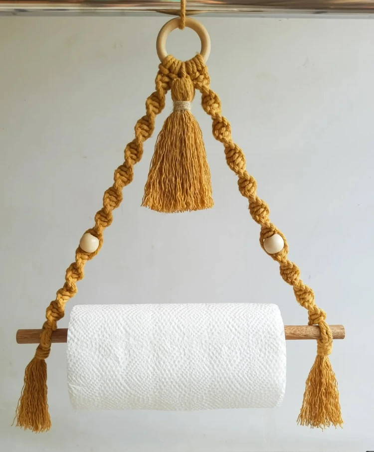 küchenpapierhalter aus makramee diy