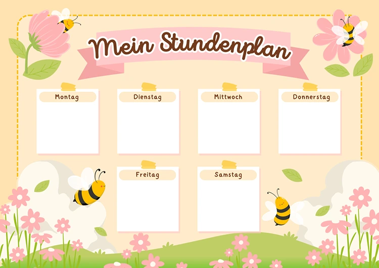 mein stundenplan kleines schuljahresanfang geschenk